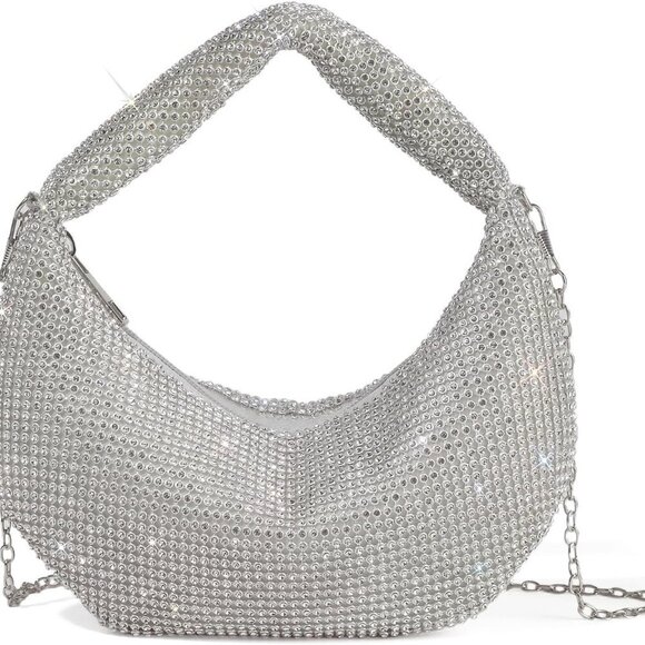 Accessories - Women's Rhinestone Crossbody Bag Small Elegant Evening Clutch for Weddings